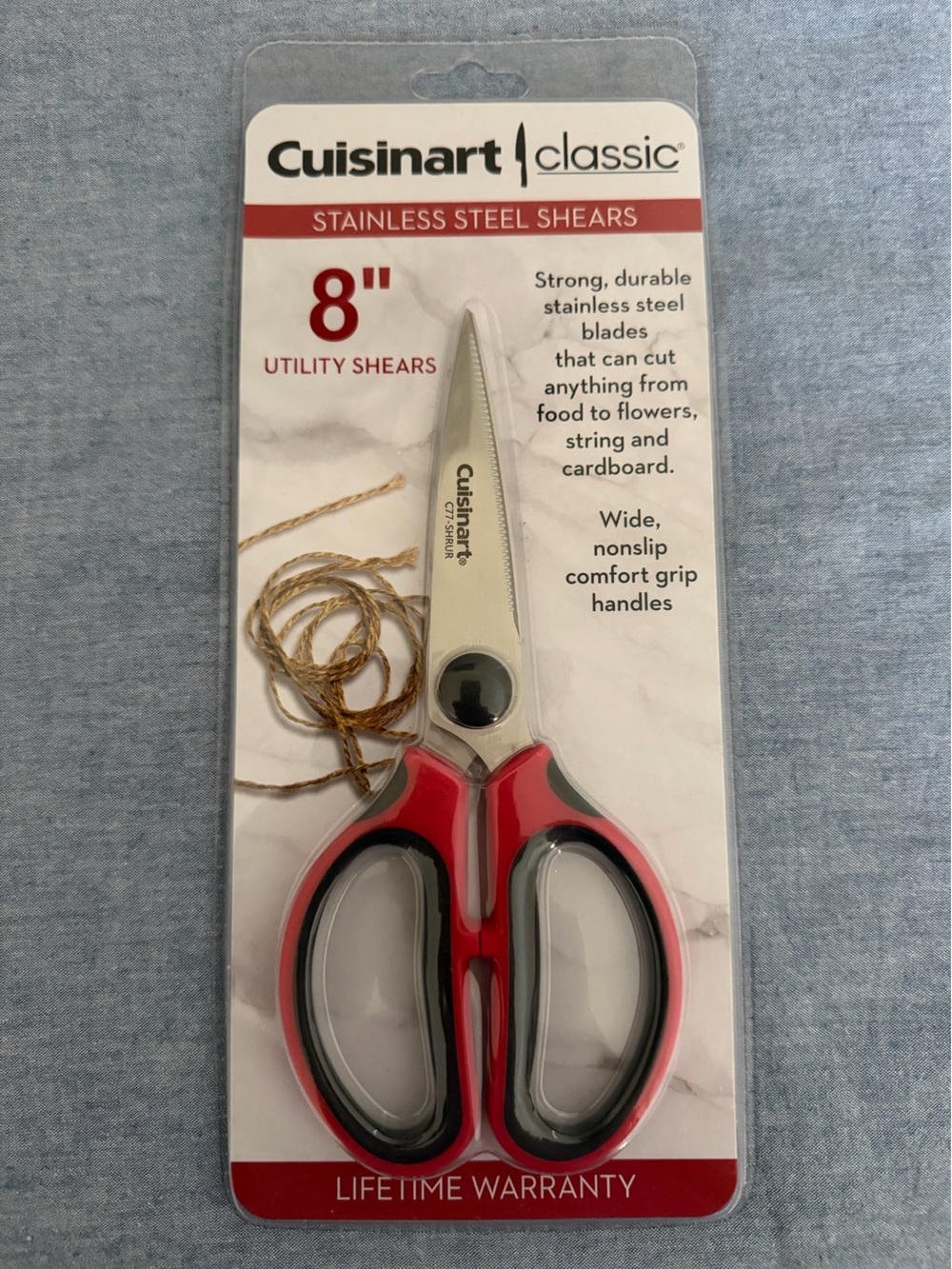 Cuisinart Red and Black 8" Stainless Steel Utility Shears